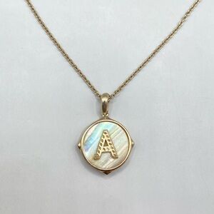 Kendra Scott Letter A Gold Disc Pendant Necklace